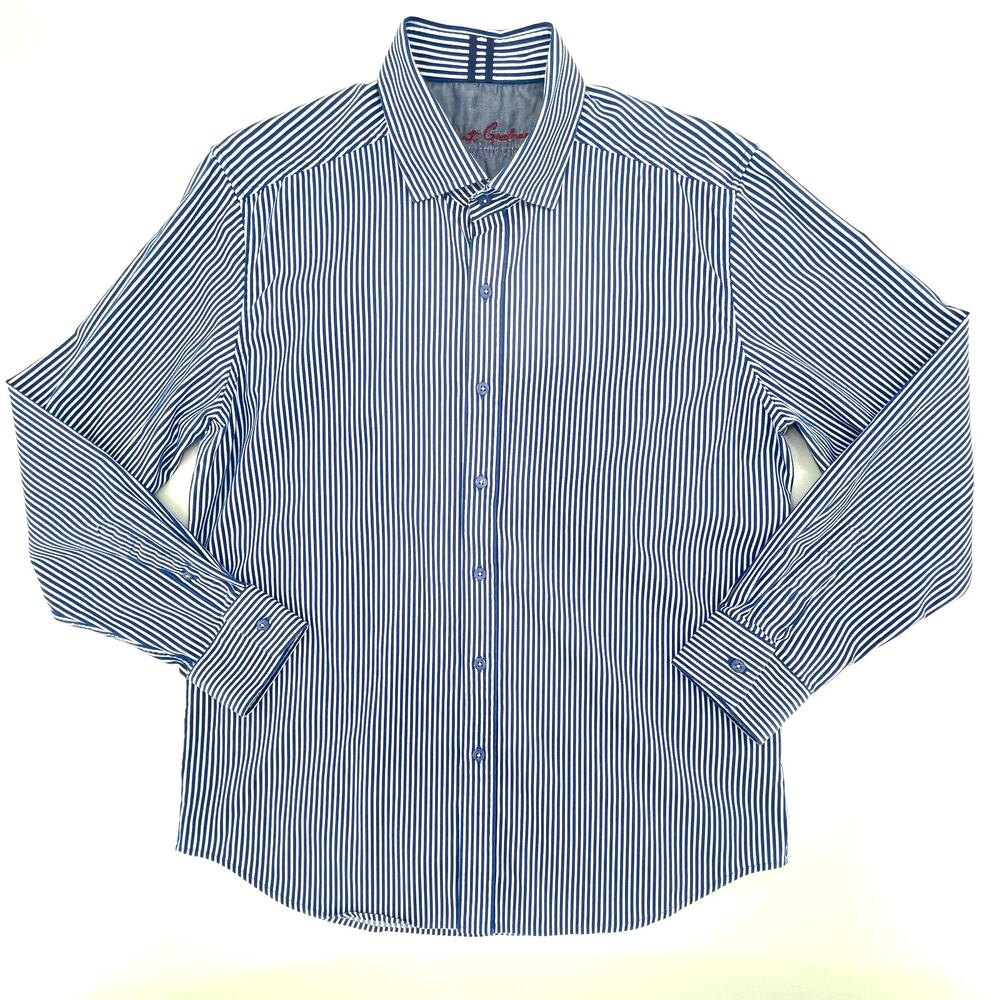 Robert Graham Modern American Striped Button Down Shirt, Sz.‎ XL Preppy